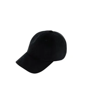 CREVE NINE: Script Logo Corduroy Ball Cap - Black