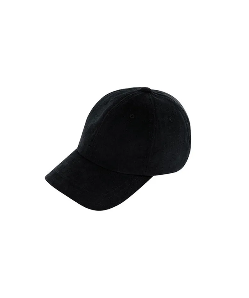 CREVE NINE: Script Logo Corduroy Ball Cap - Black