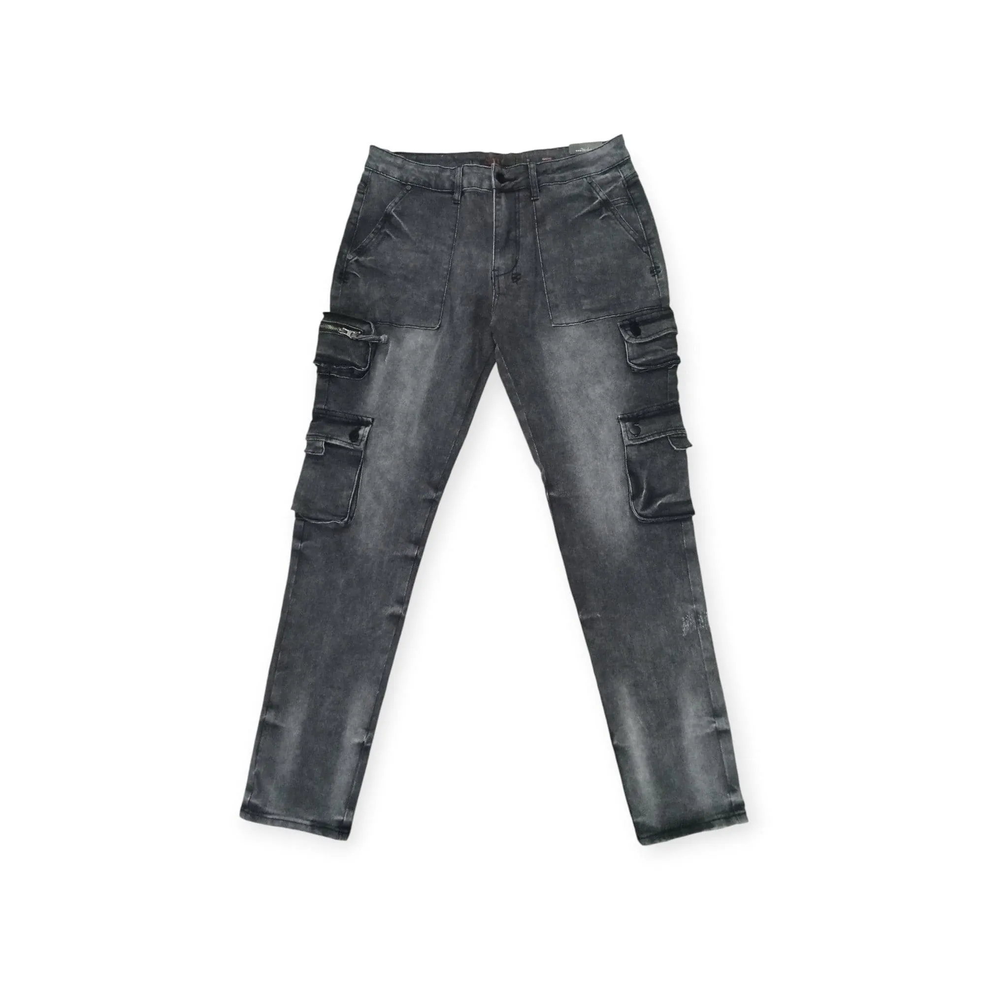 Cutty Men's Cargo Denim Jean Black