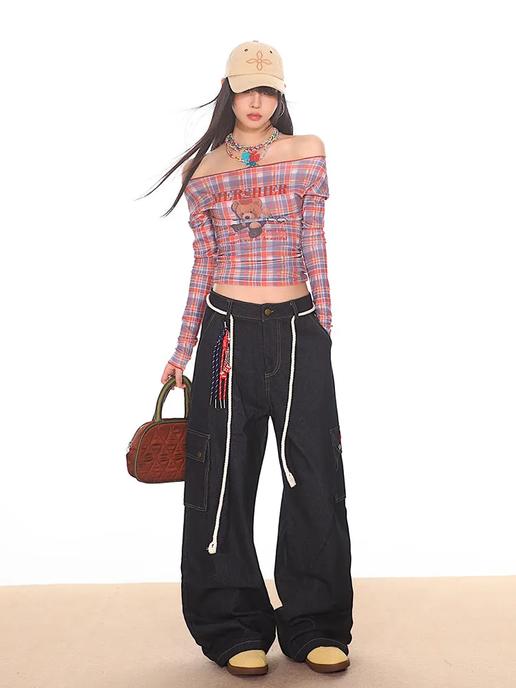 Dark Wash Cargo Carpenter Denim Jeans