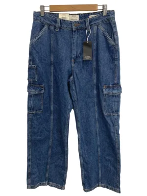 Dark Wash Cargo Wide Denim Jeans