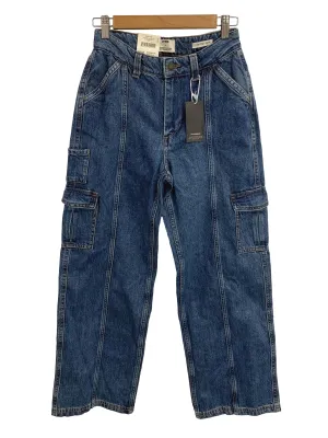 Dark Wash Cargo Wide Denim Jeans