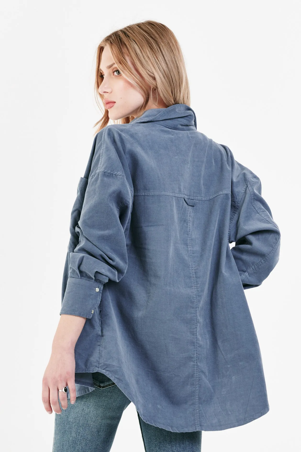 Dear John | Ora Button Front Shirt {Blue Slate}