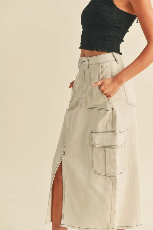 Denim Cargo Skirt