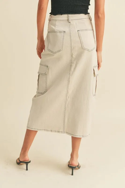Denim Cargo Skirt