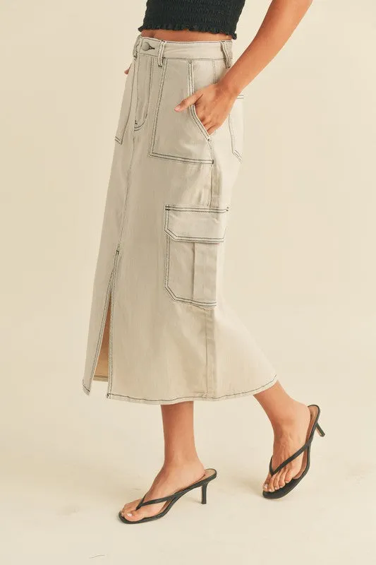Denim Cargo Skirt