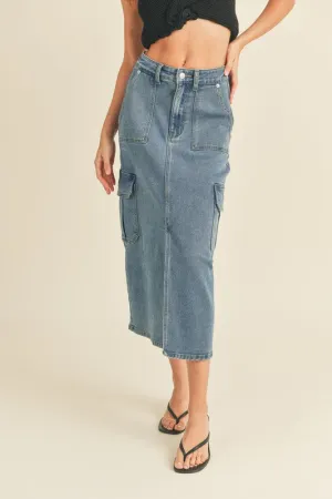 Denim Cargo Skirt