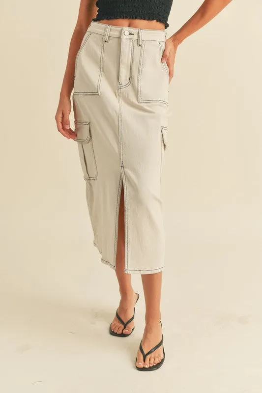 Denim Cargo Skirt
