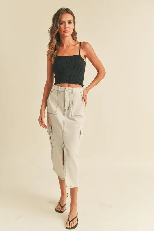Denim Cargo Skirt