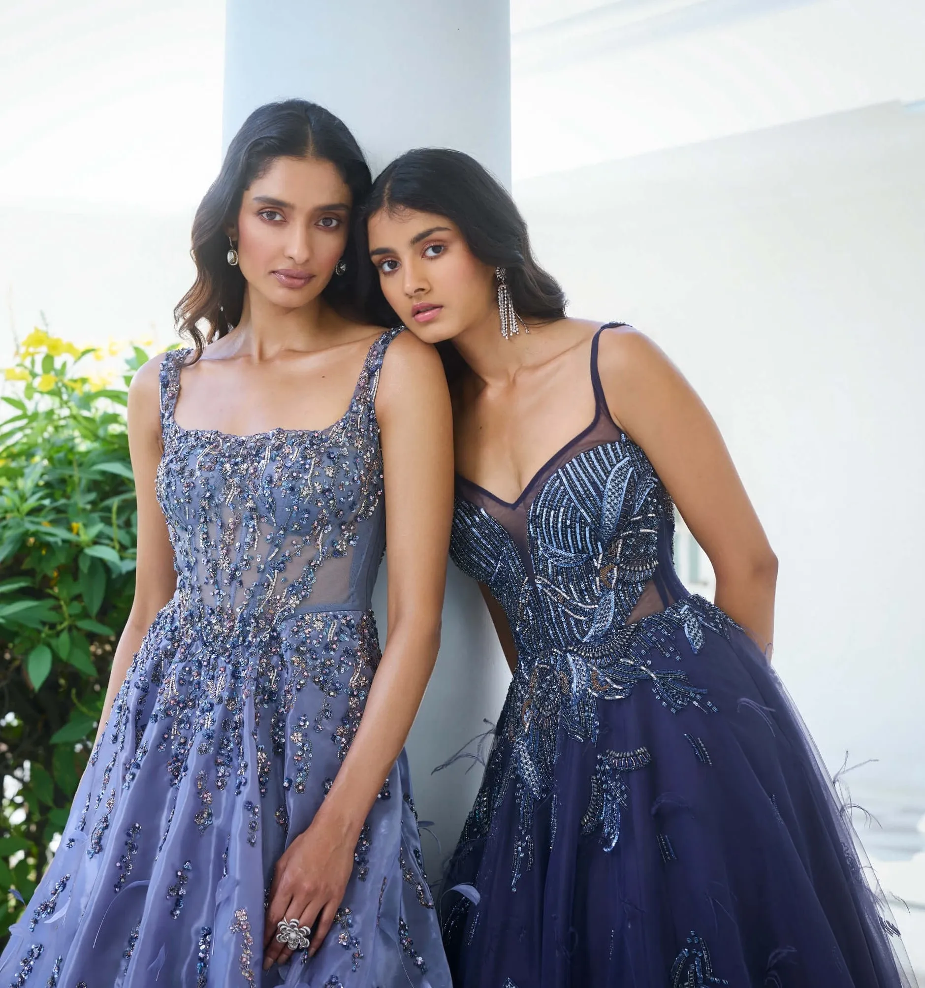 Elaheh lavender blue ombre gown