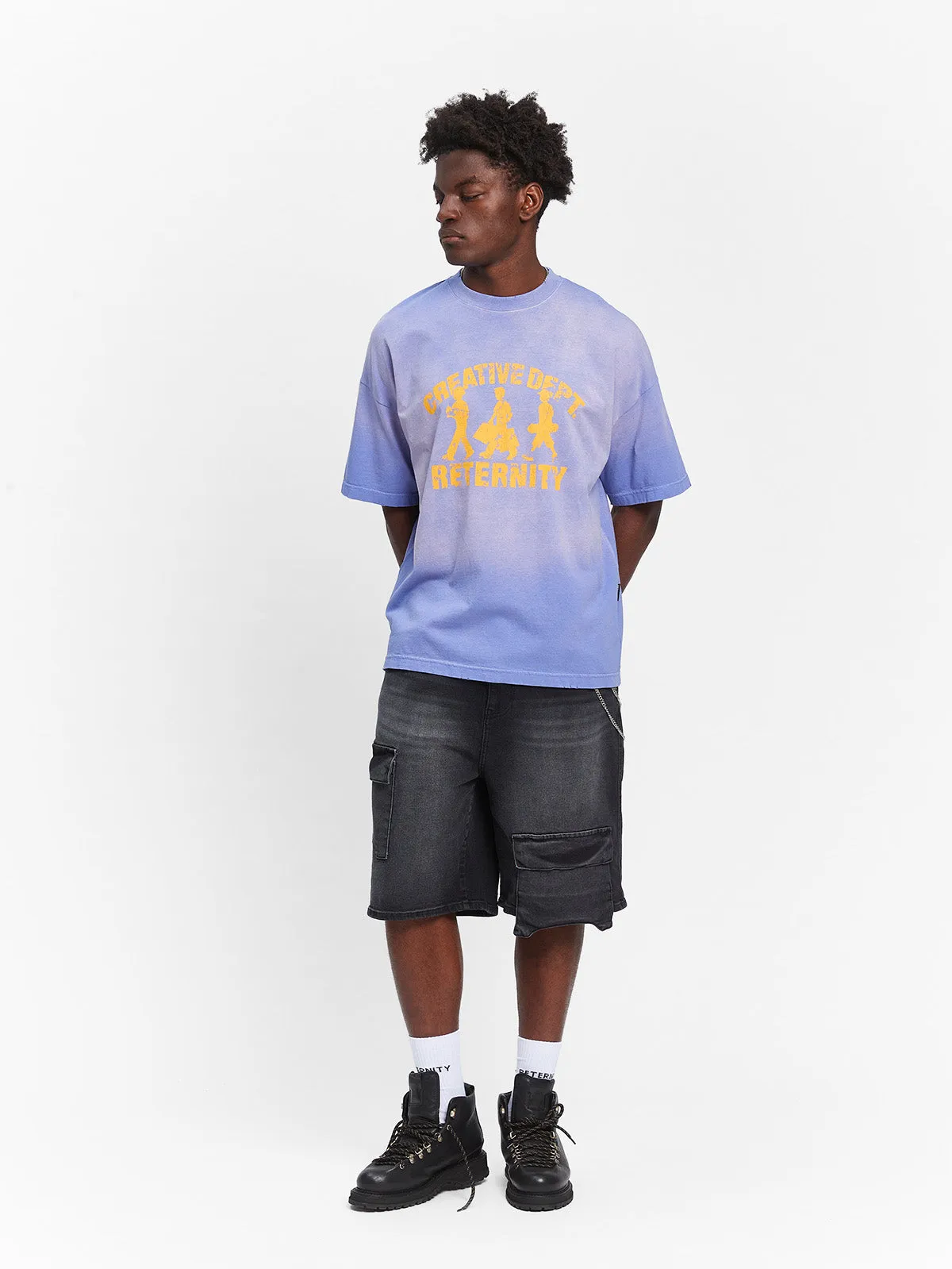 ESSENTIAL DENIM CARGO - WASHED BLACK