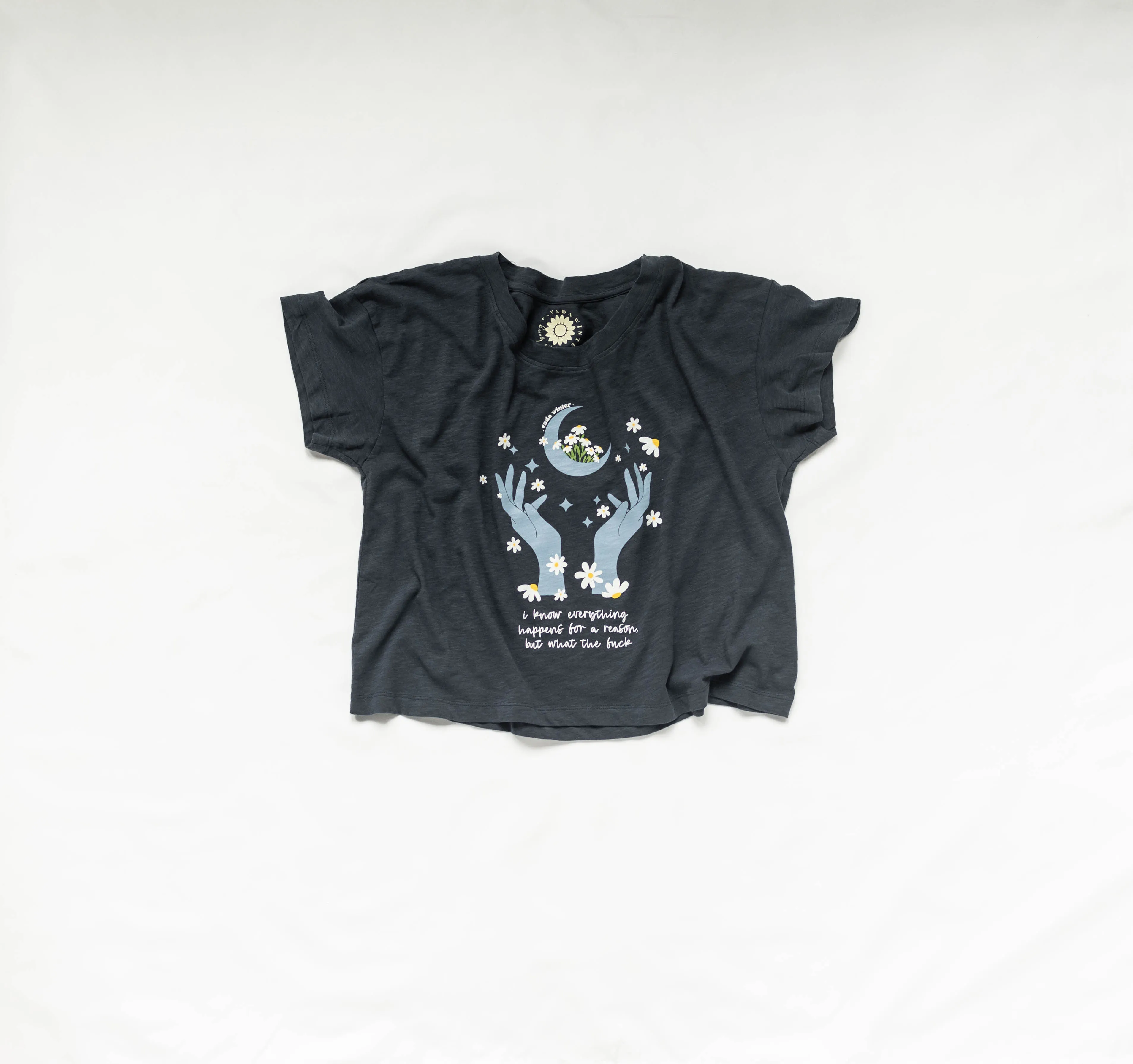 everything happens crop tee
