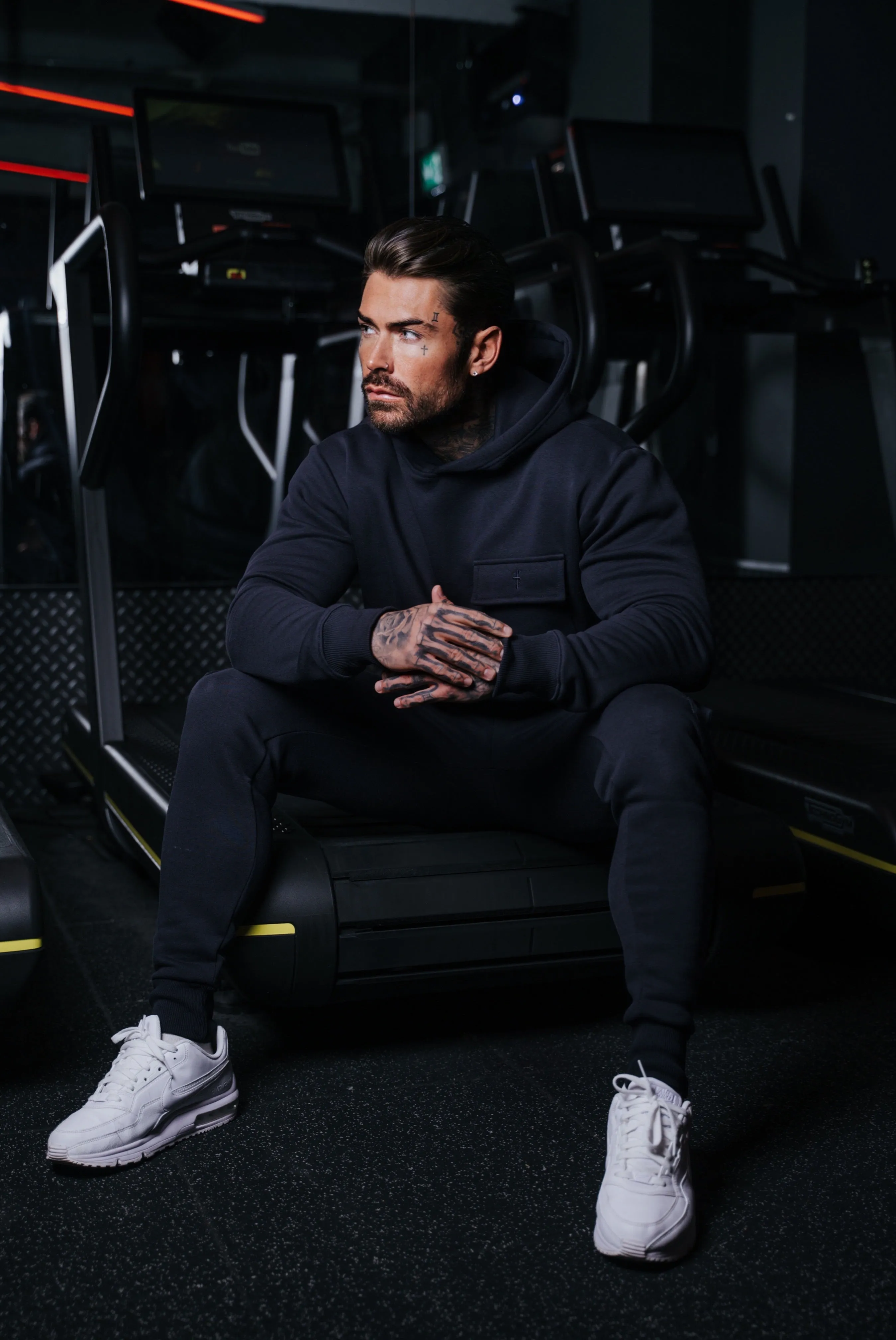 Father Sons Navy Cargo Hoodie With FS Embroidery - FSH930