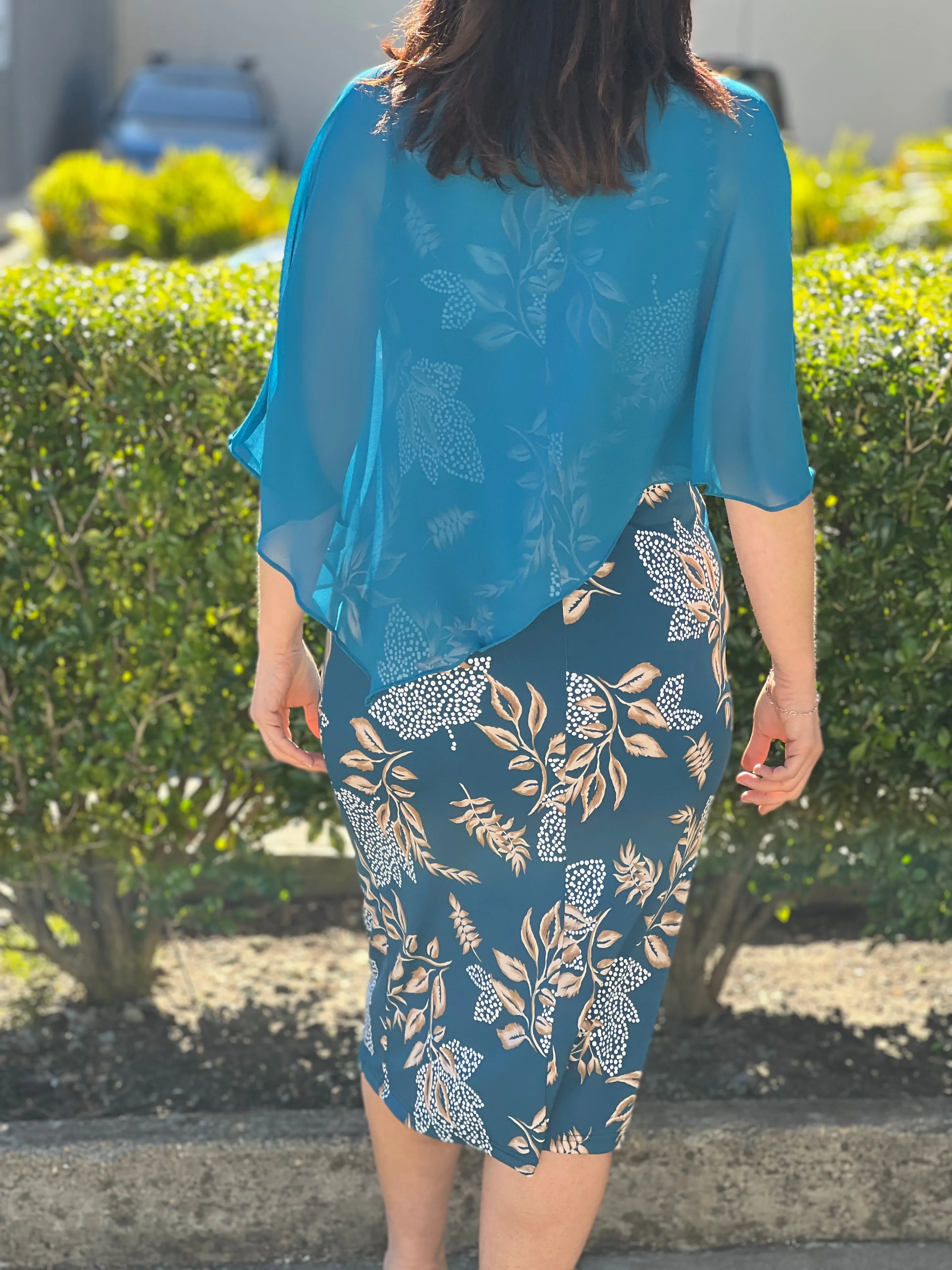 Fierce Teal Floral Dress