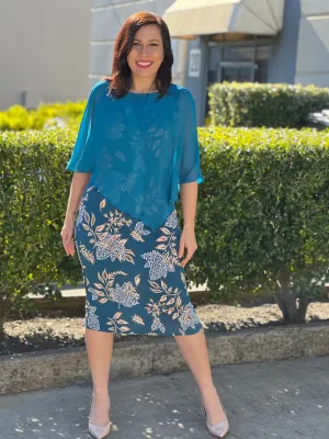 Fierce Teal Floral Dress