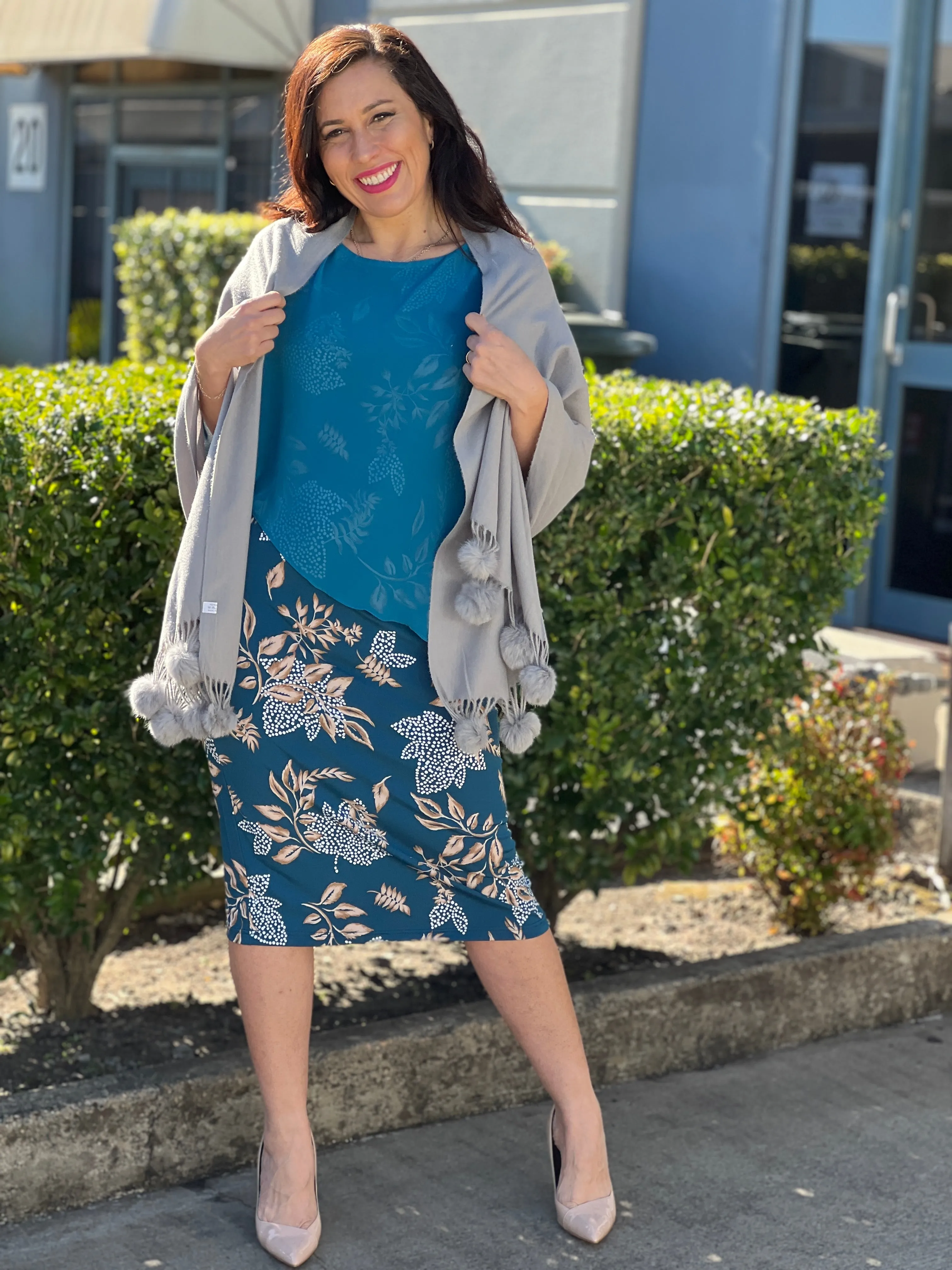 Fierce Teal Floral Dress