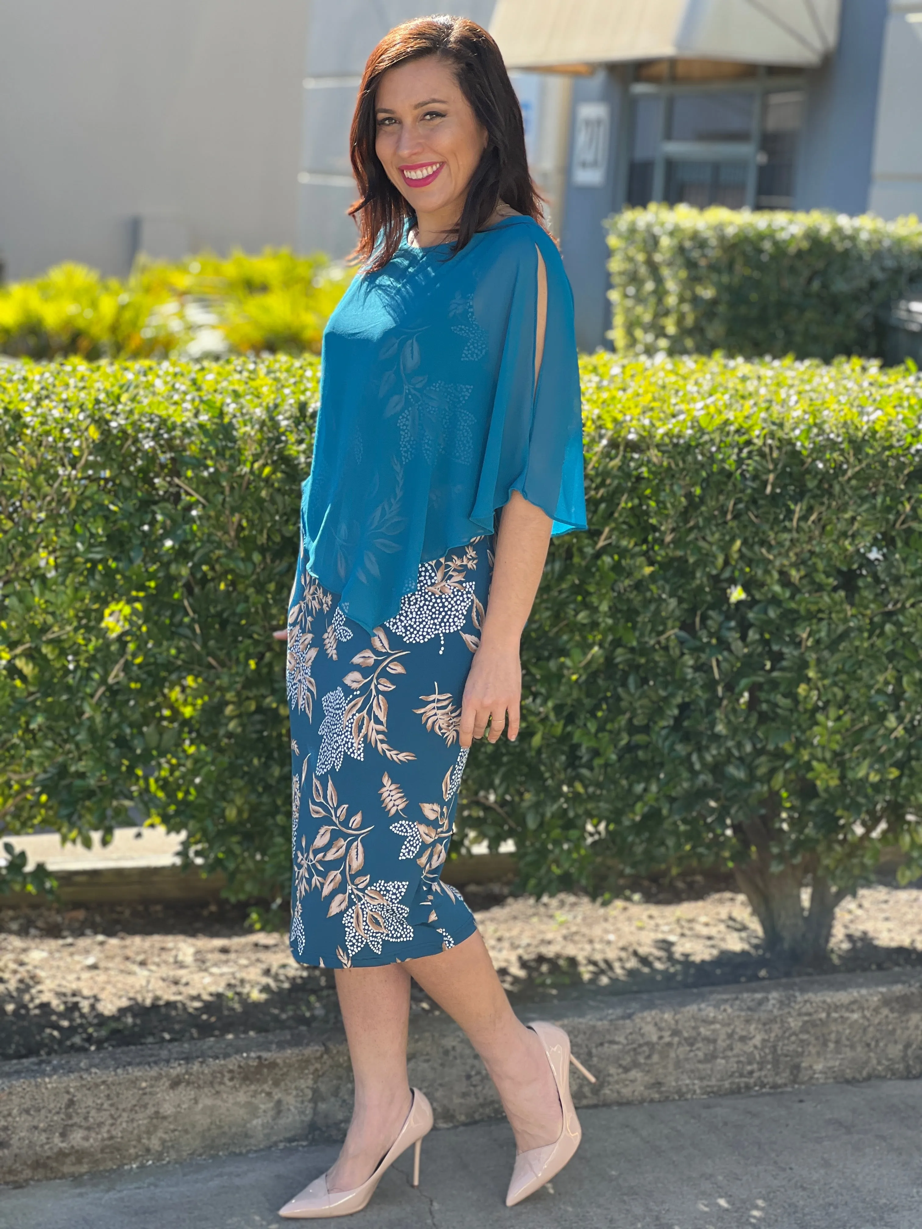 Fierce Teal Floral Dress