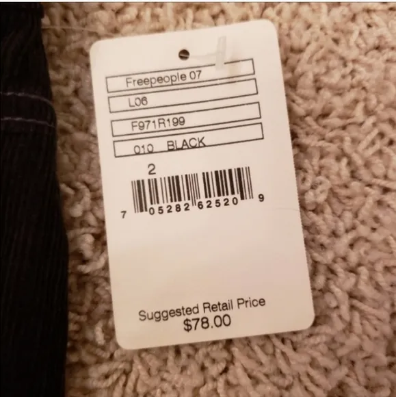 Free People Corduroy Skirt Black Size 2 NWT