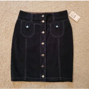 Free People Corduroy Skirt Black Size 2 NWT