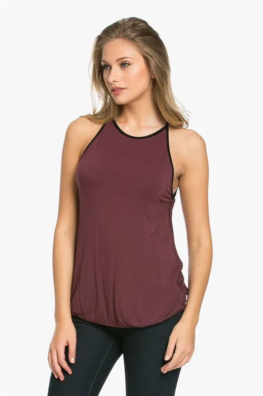 Gabriella Backless Halter in Maroon