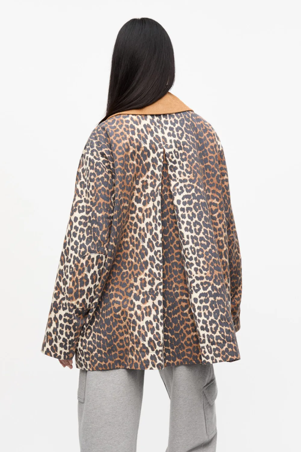 Ganni Printed Canvas Midi Jacket