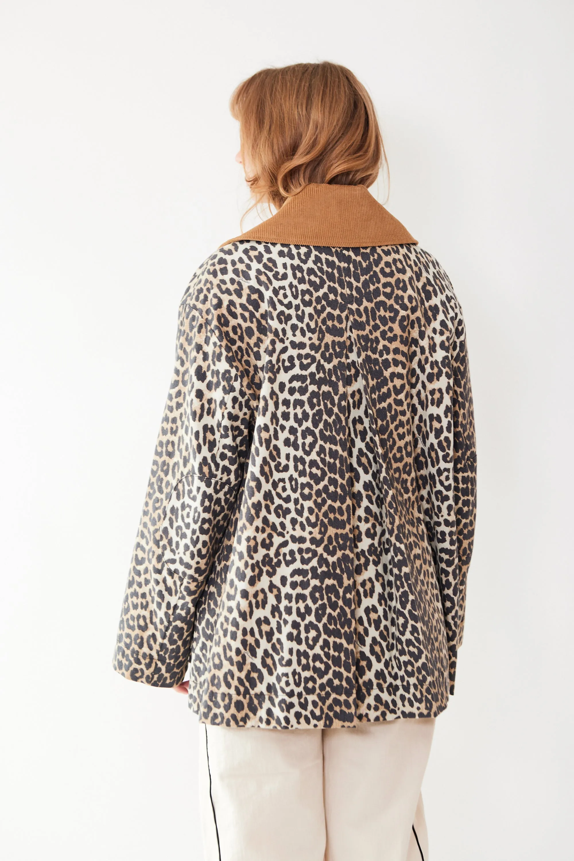 Ganni Printed Canvas Midi Jacket
