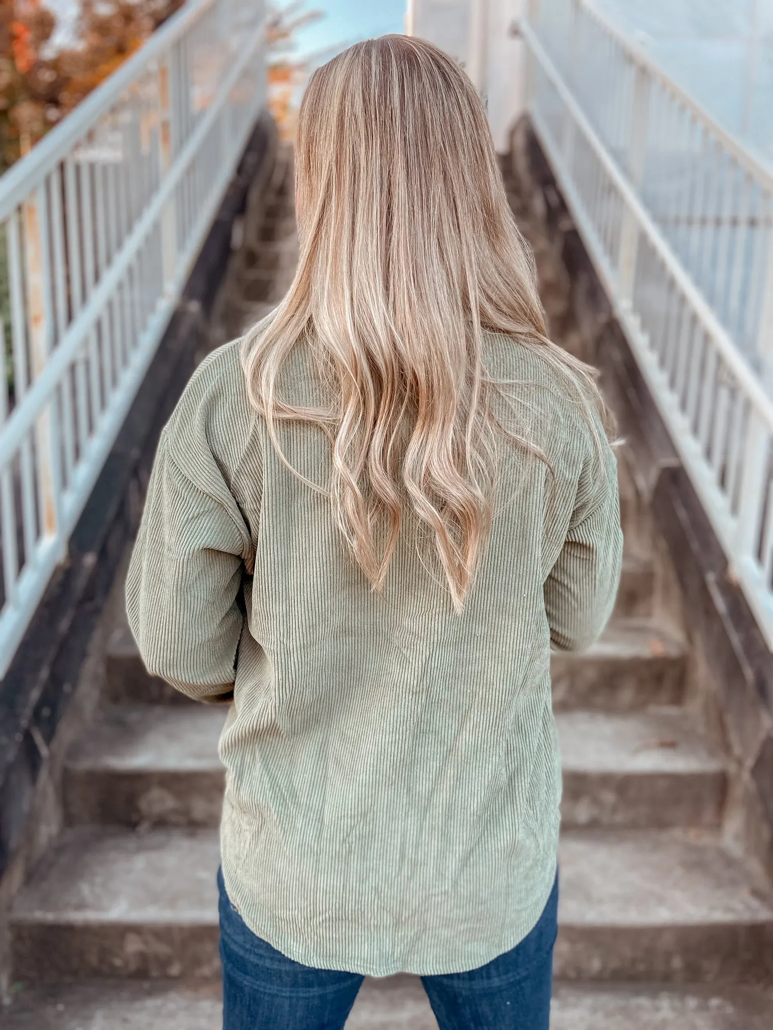 Green Corduroy Shacket