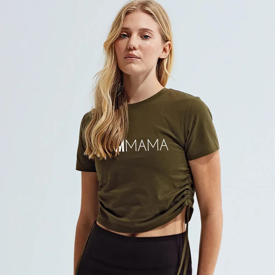 Gym Mama Ruched Crop Tee