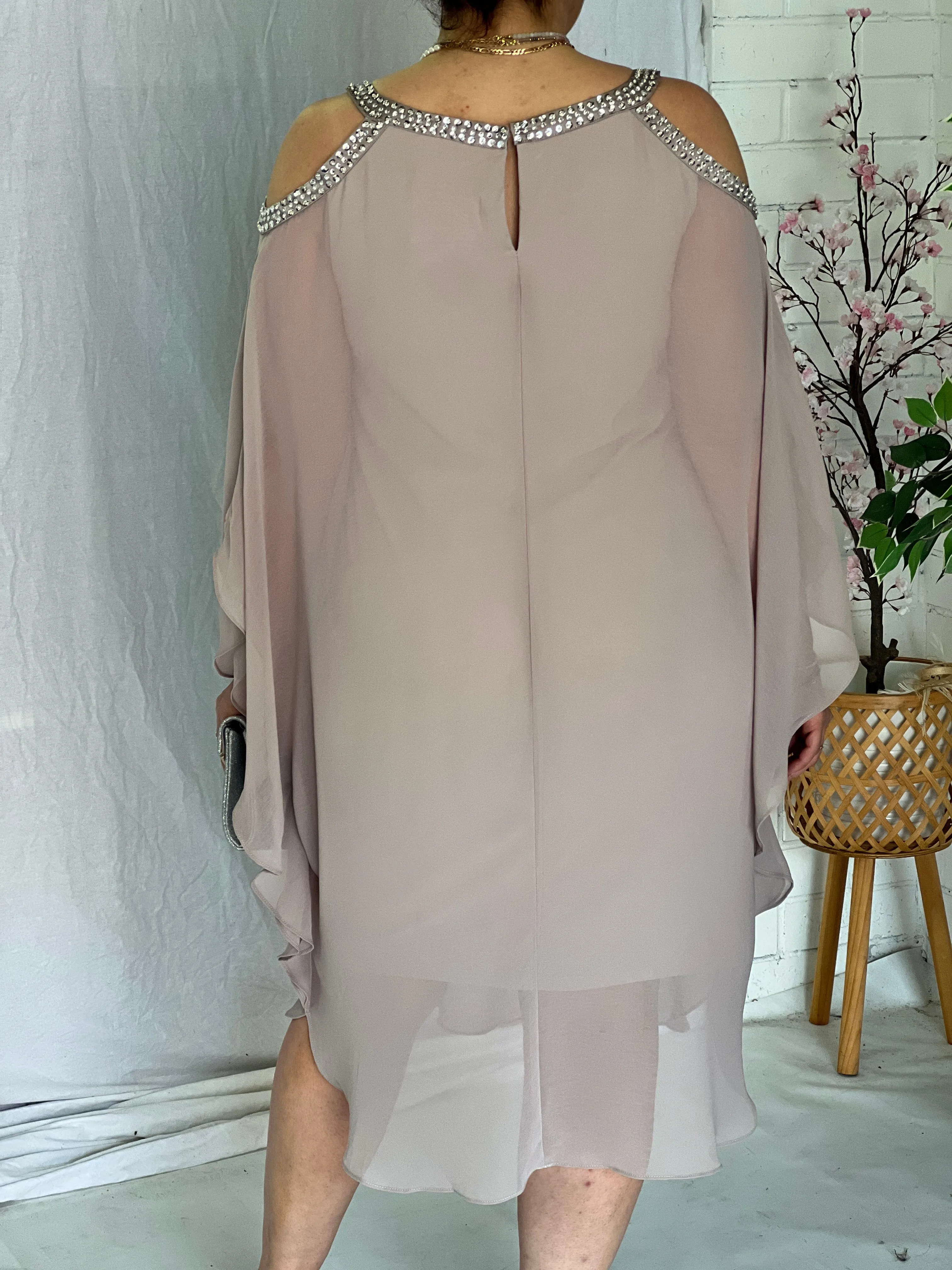 Hazel Taupe Evening Dress