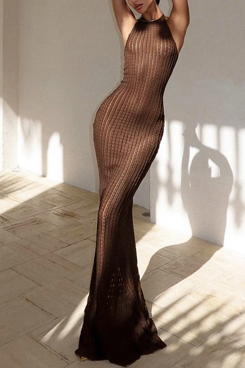 HBP1062 Rib-Knit Maxi Dress