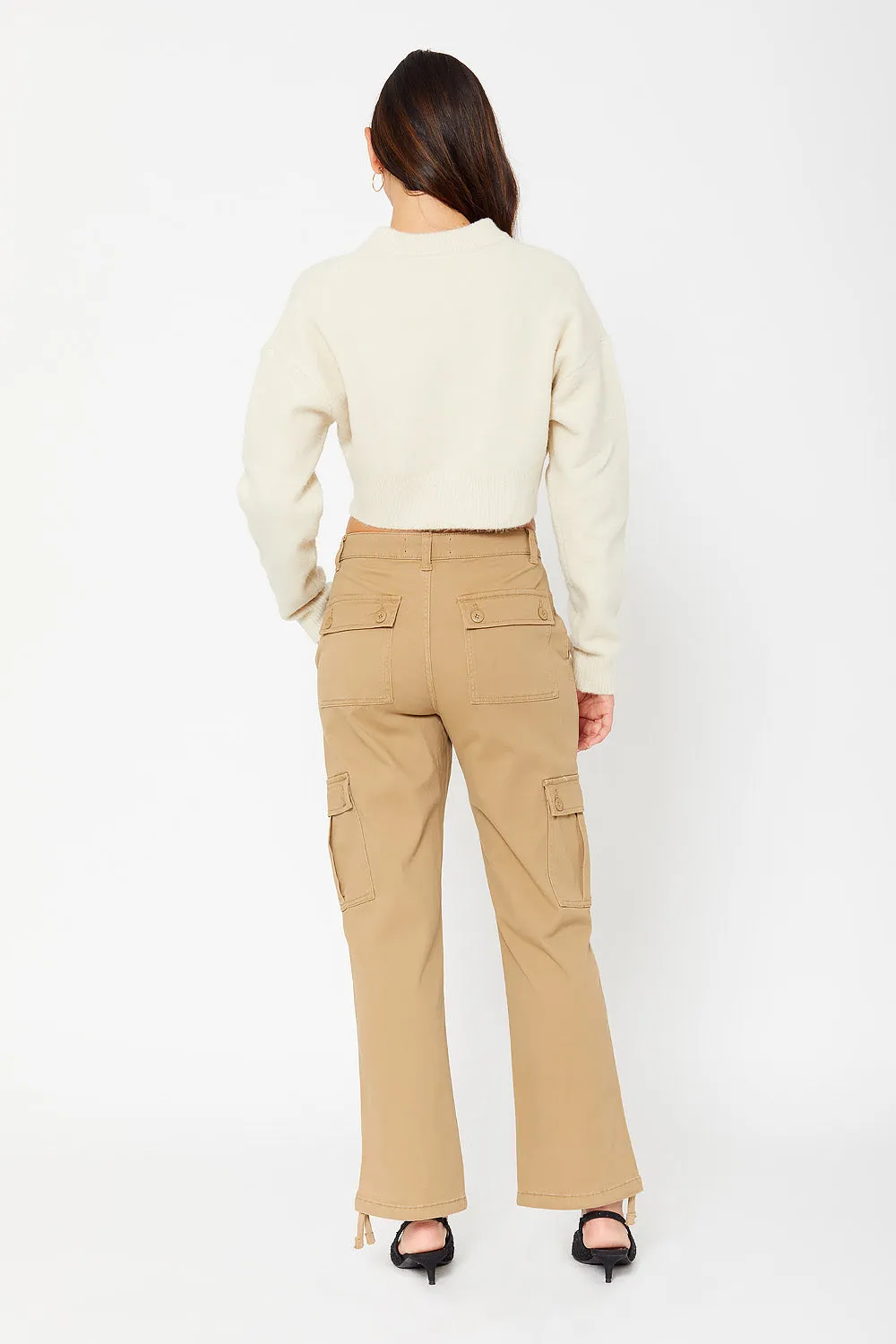 High-rise cargo utility pants