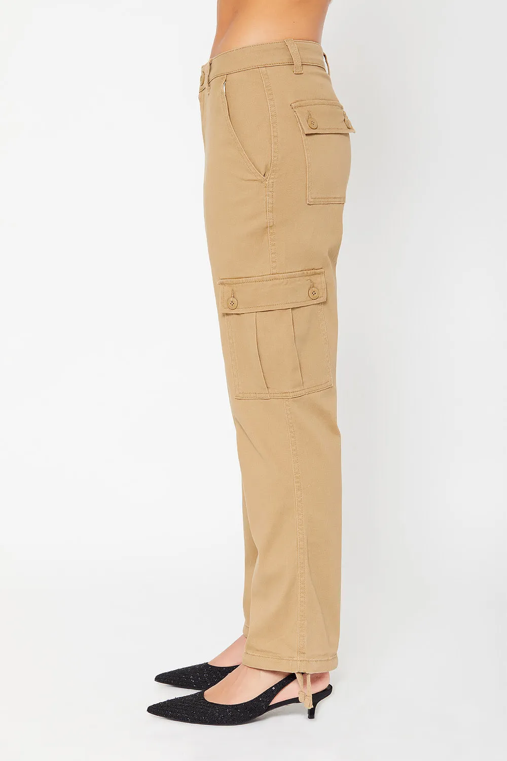 High-rise cargo utility pants