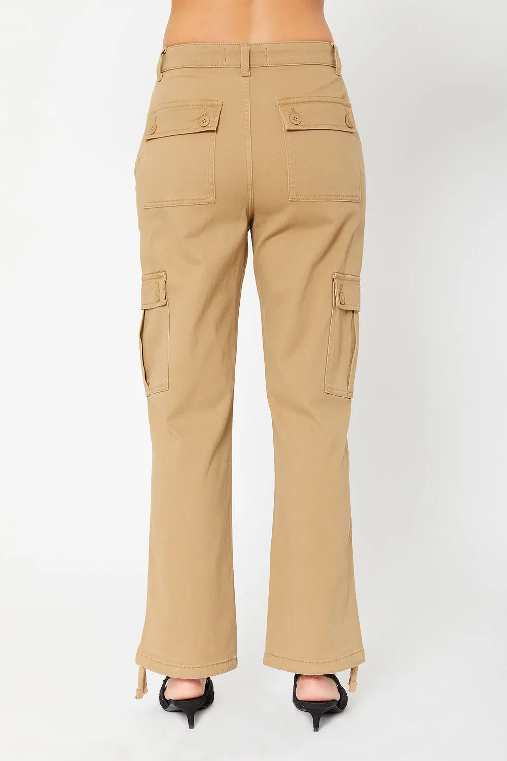 High-rise cargo utility pants