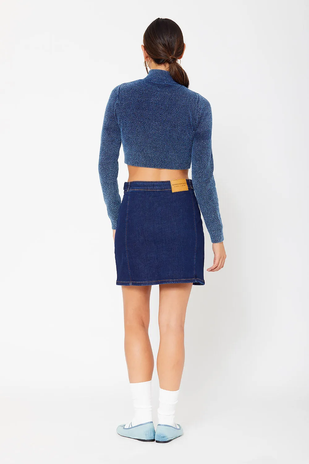 High-rise midi cargo skirt
