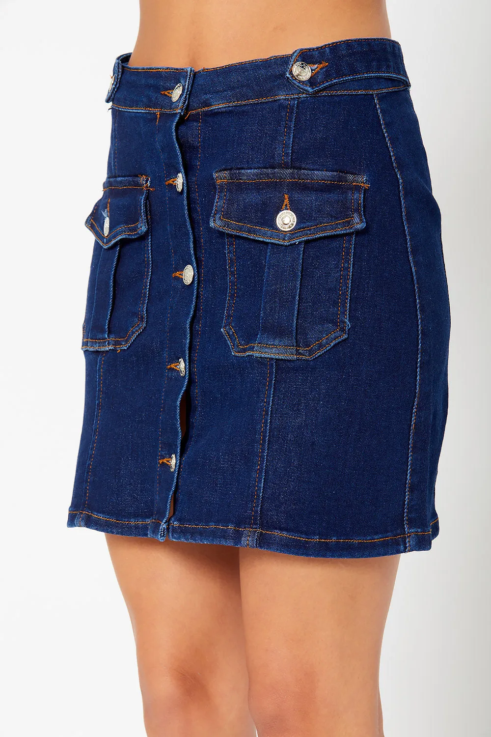 High-rise midi cargo skirt