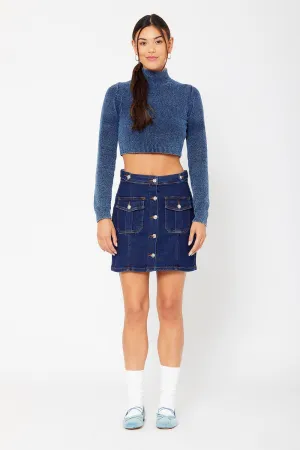 High-rise midi cargo skirt