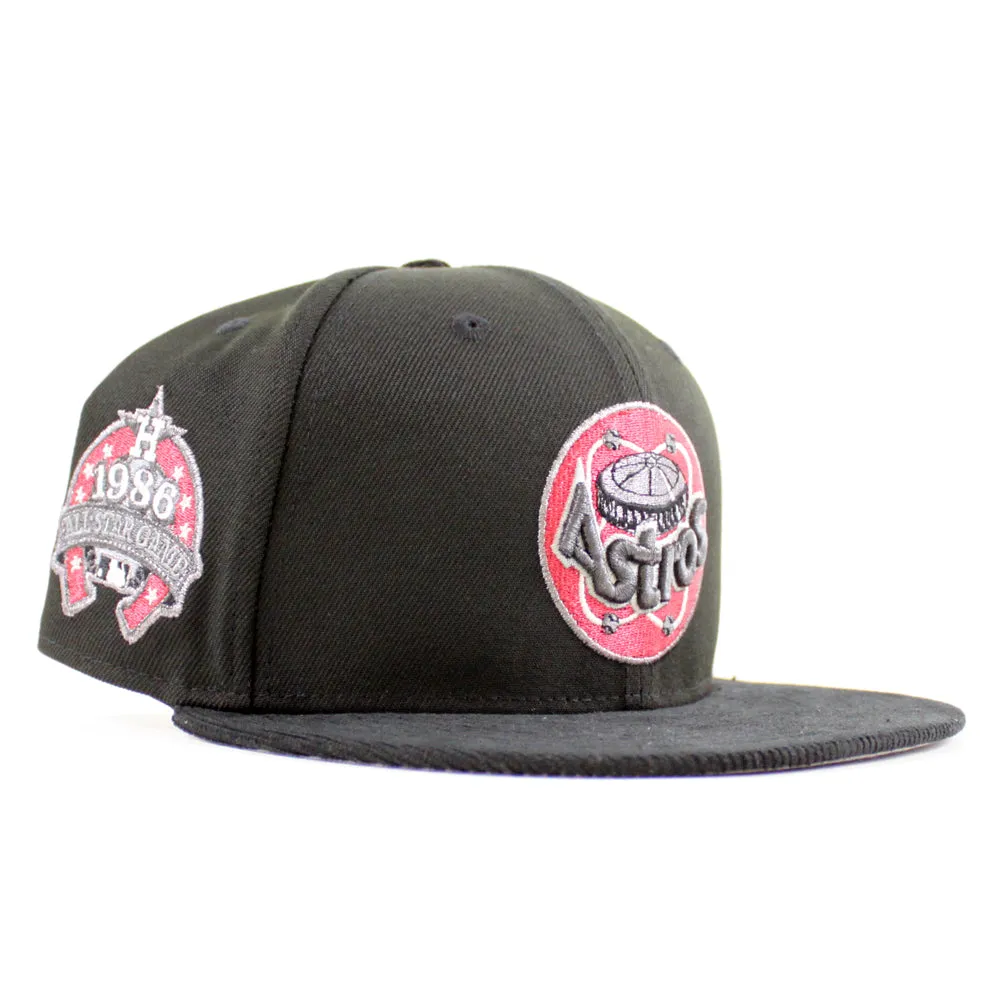 Houston Astros 1989 All Star Game New Era 59Fifty Fitted Hat (Black Corduroy Gray Under Brim)