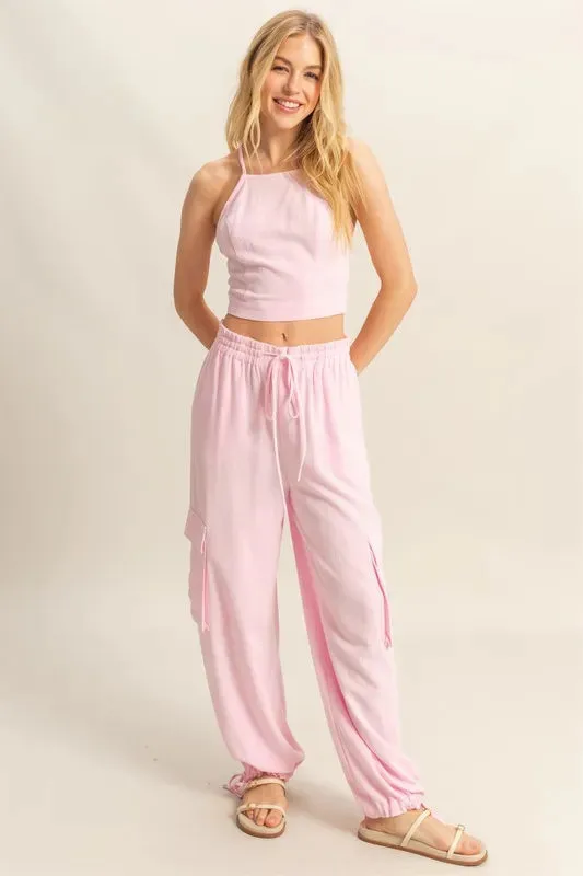 HYFVE Crop Top and Cargo Pants Set