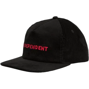 Independent Beacon Corduroy Snapback Black
