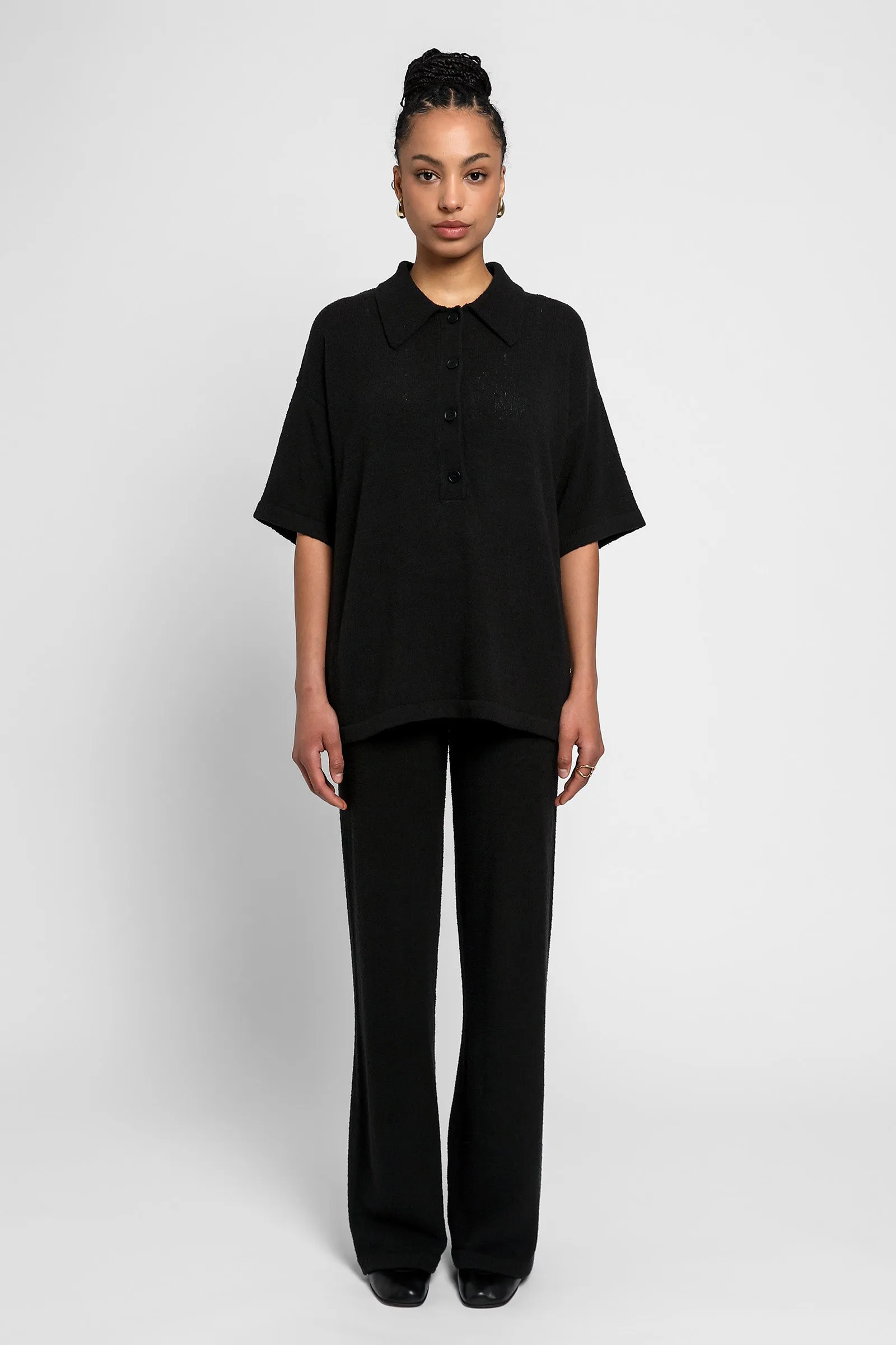 IVER KNIT POLO SHIRT BLACK
