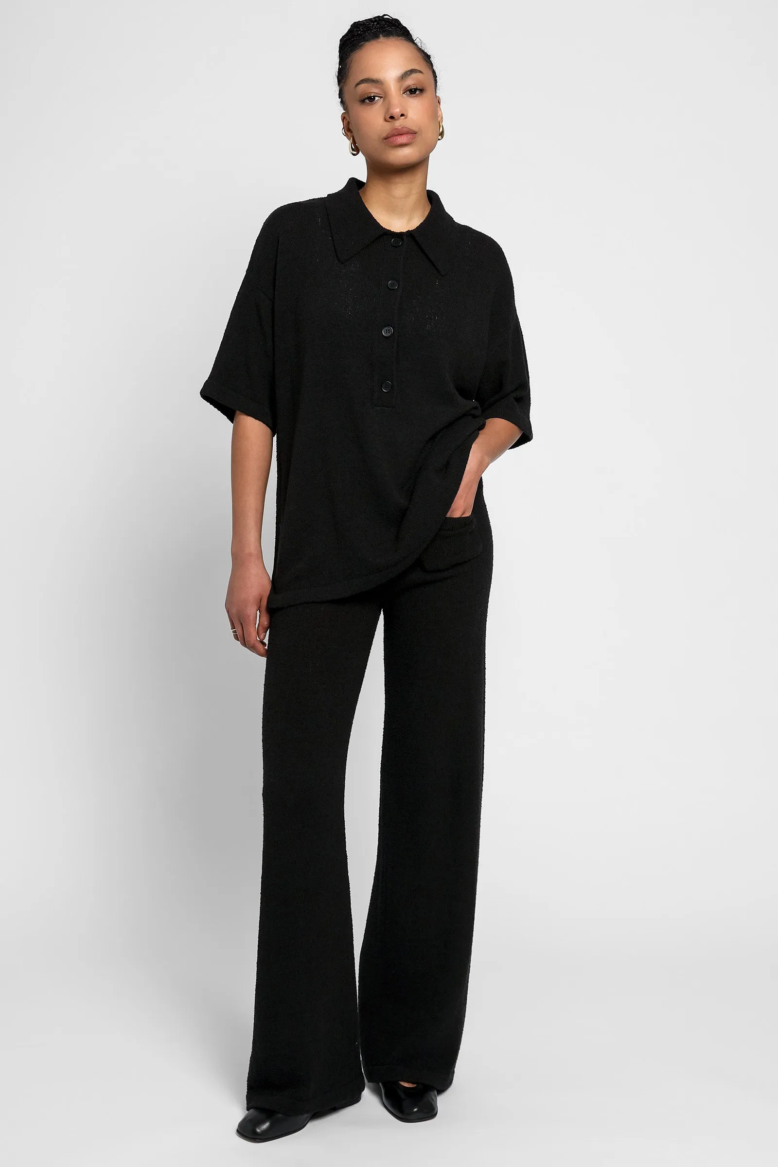 IVER KNIT POLO SHIRT BLACK