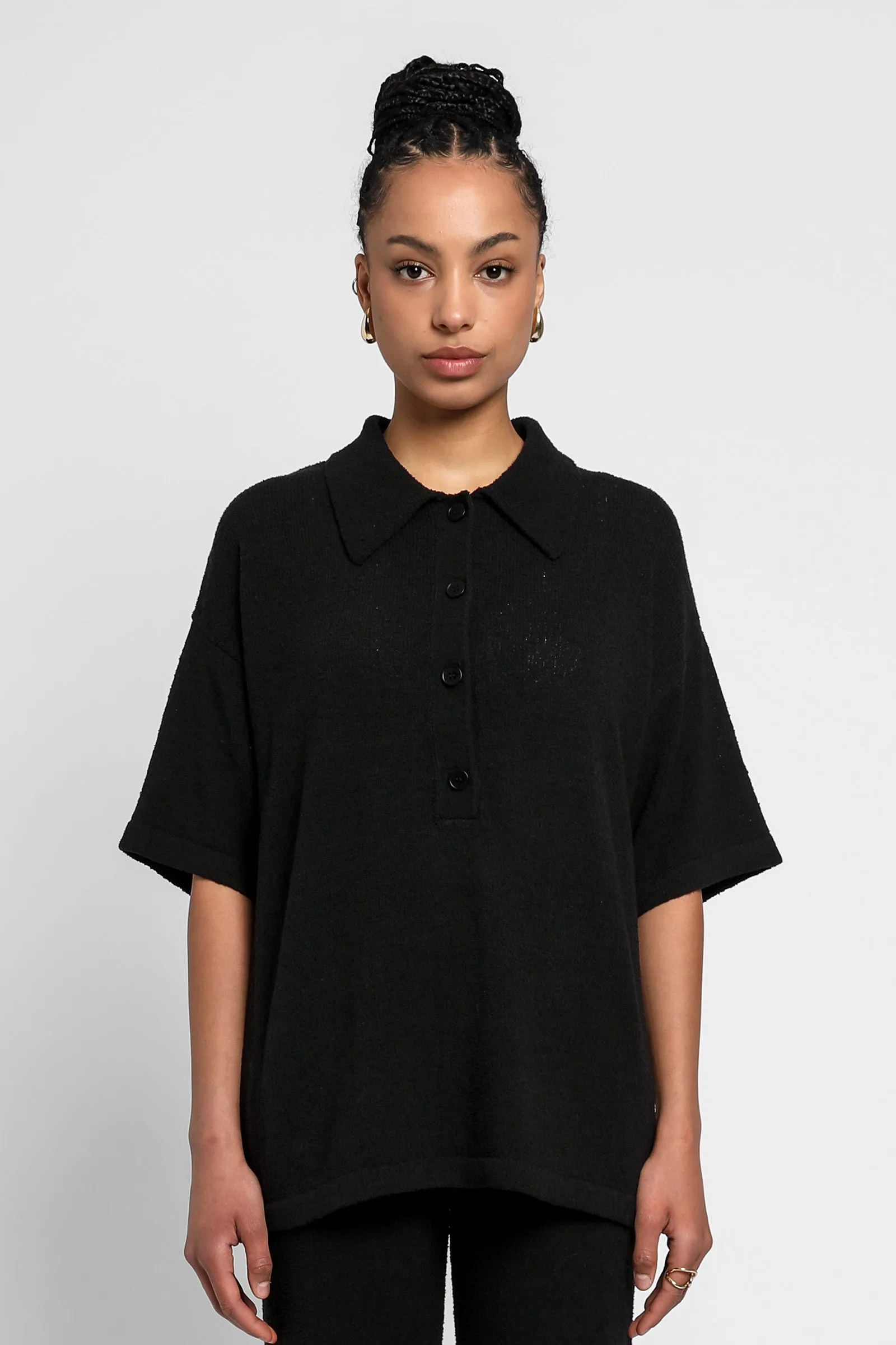 IVER KNIT POLO SHIRT BLACK