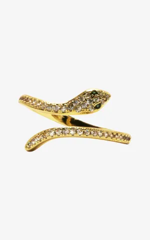 Jeweled Coiled Snake Ring
