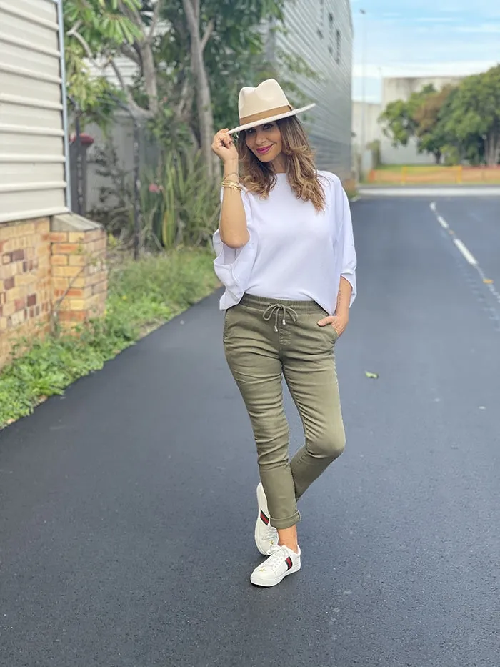 Khaki Cargo Jogger Pants