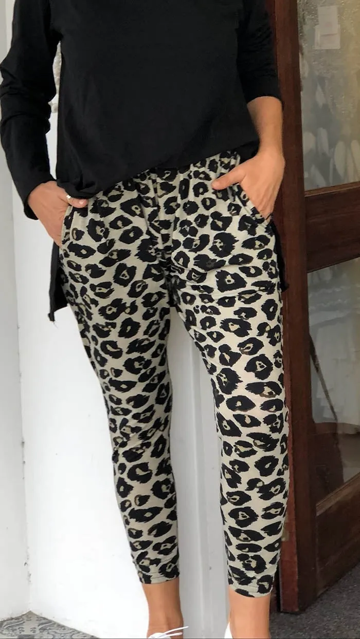 Khaki Leopard Pants