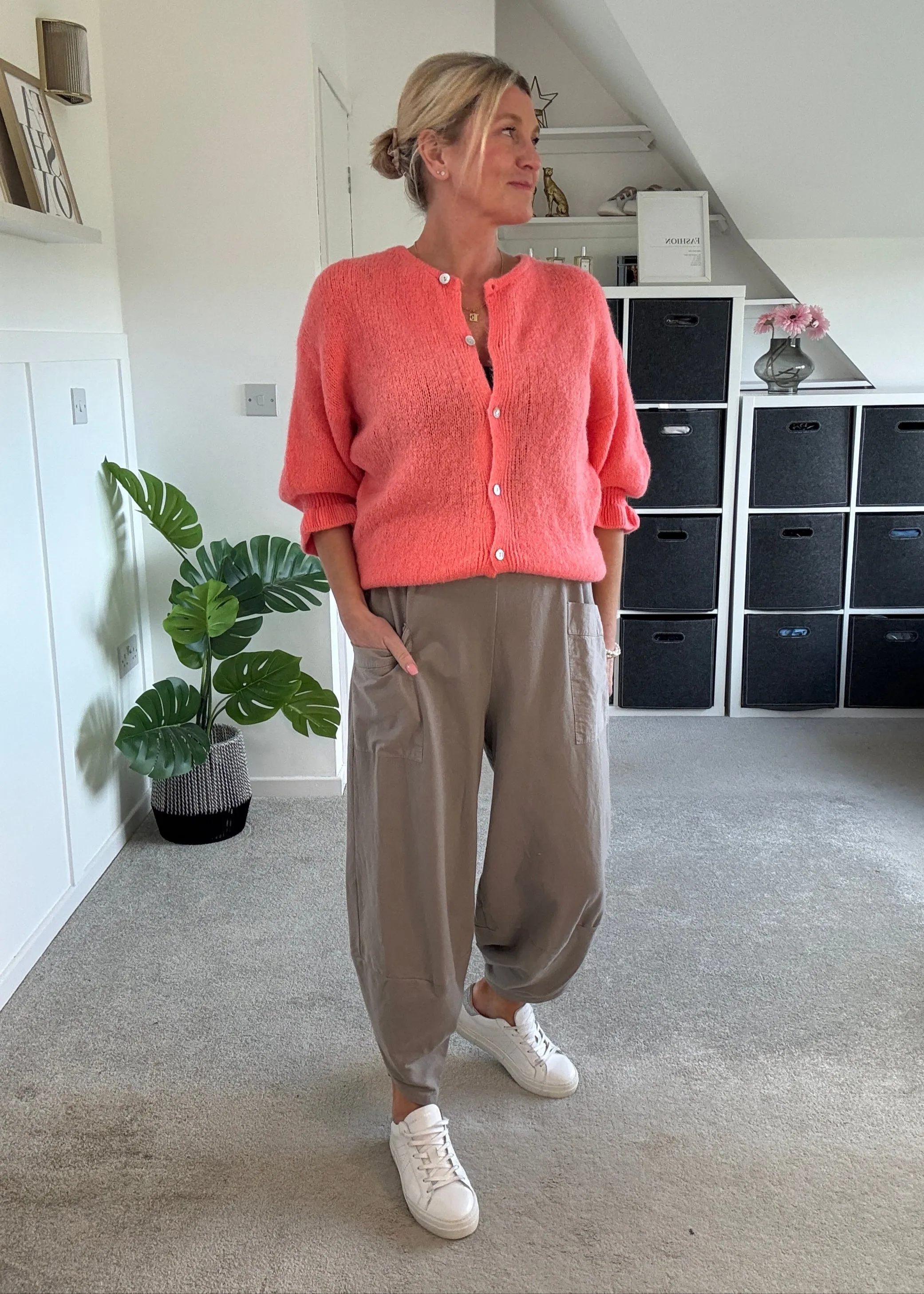 Khaki Slim Barrel Cargo Joggers