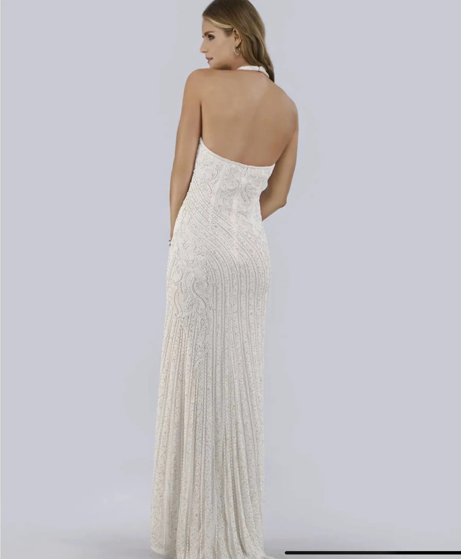 Lara Ivory Dawson Beaded with Halter Neck Wedding Gown 51039