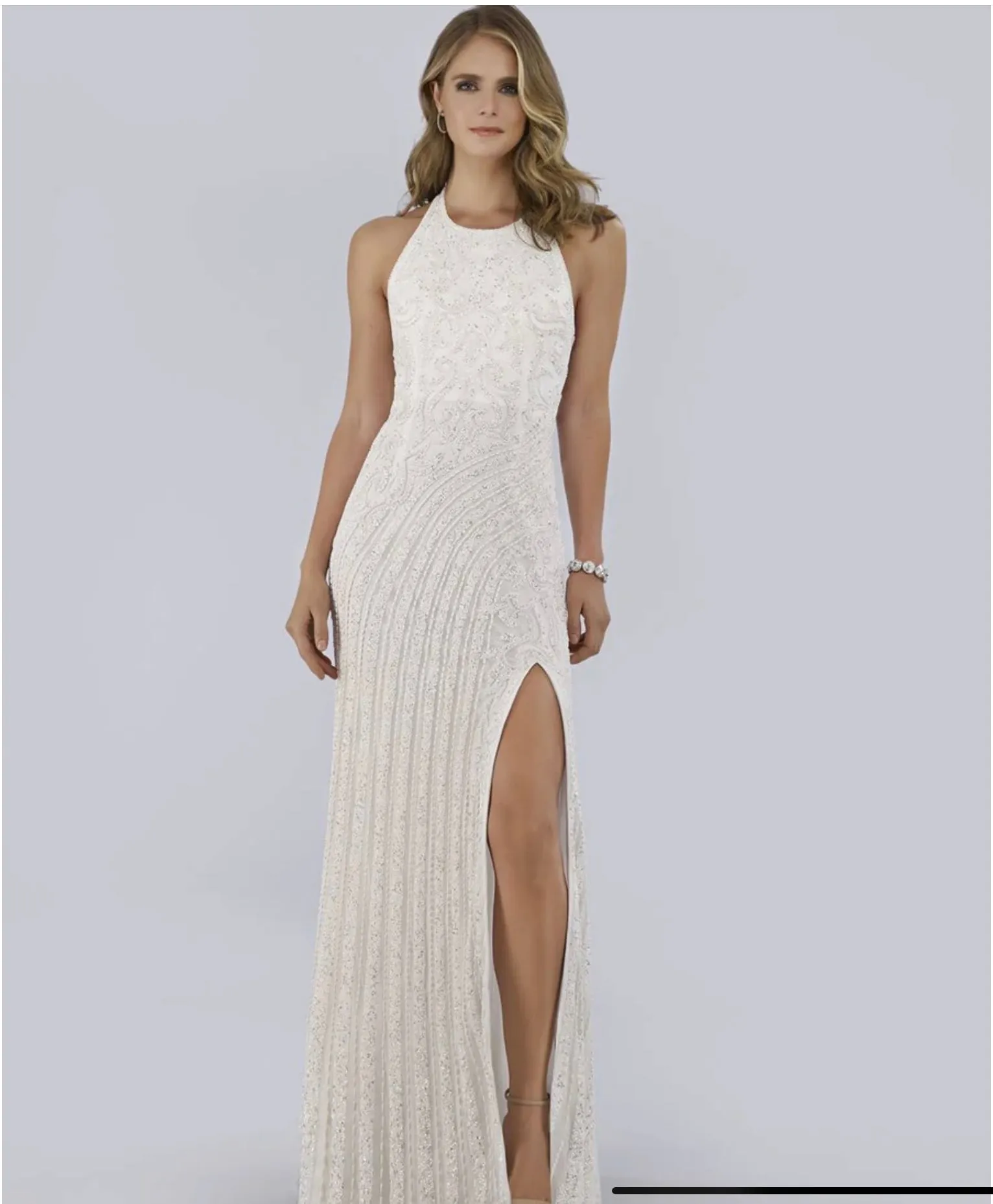 Lara Ivory Dawson Beaded with Halter Neck Wedding Gown 51039