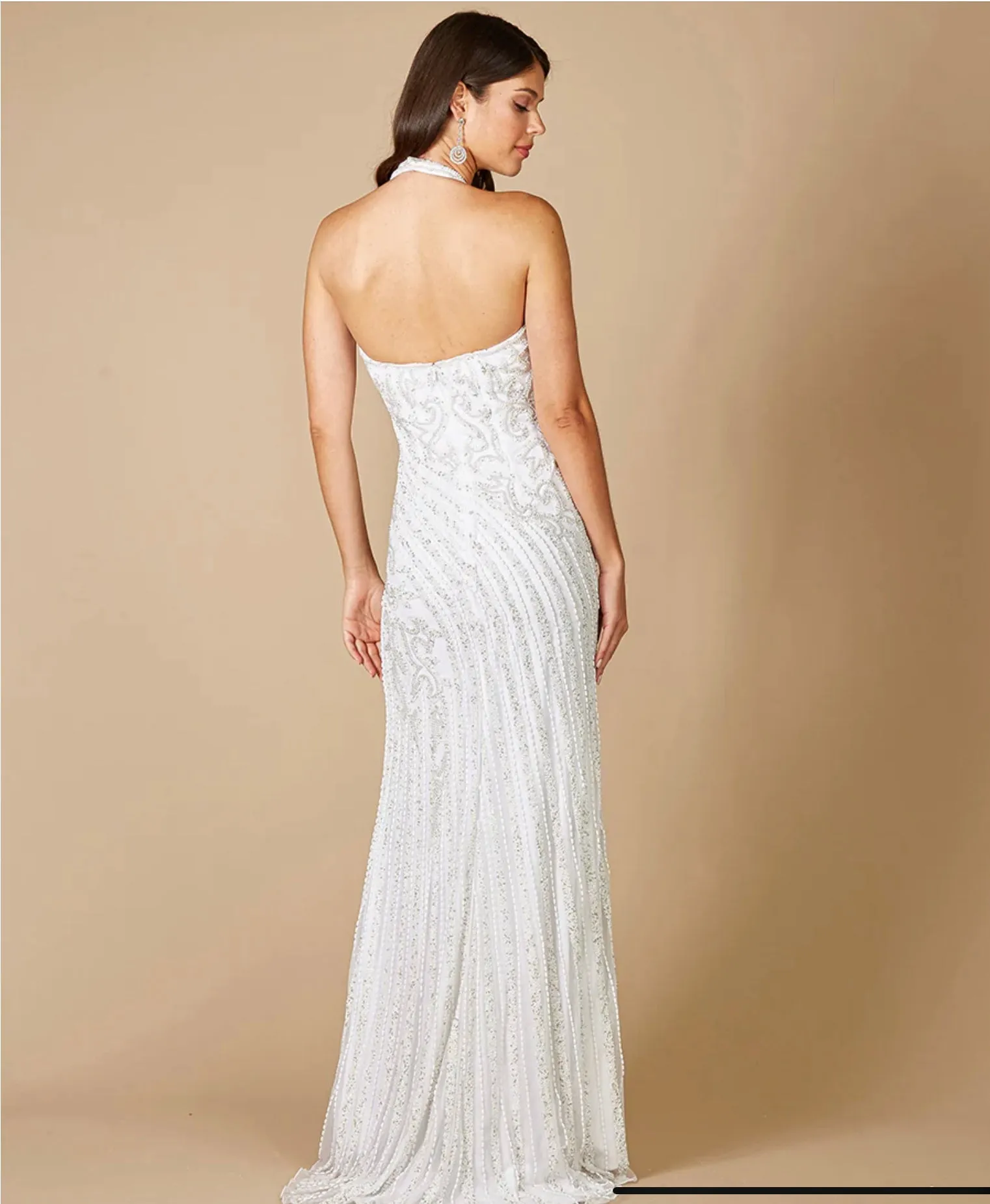 Lara Ivory Dawson Beaded with Halter Neck Wedding Gown 51039