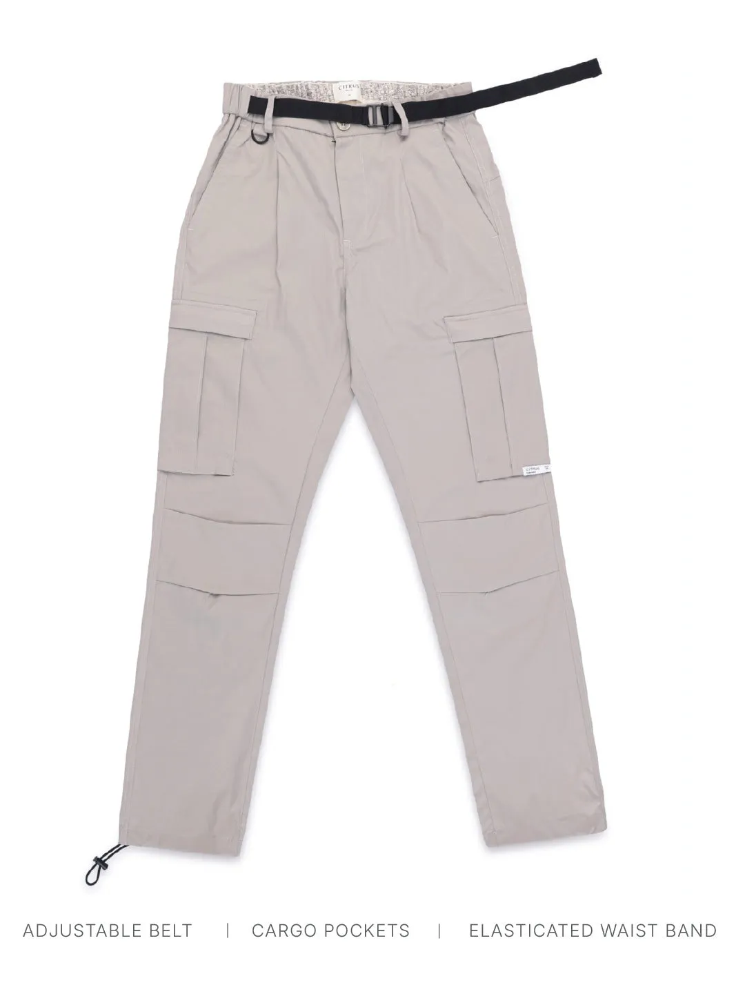 Light Grey Plain Cargo Pants